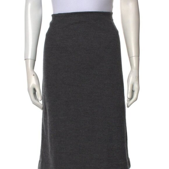Vince. Grey Wool A-Line Skirt Sz Large - Picture 3 of 8
